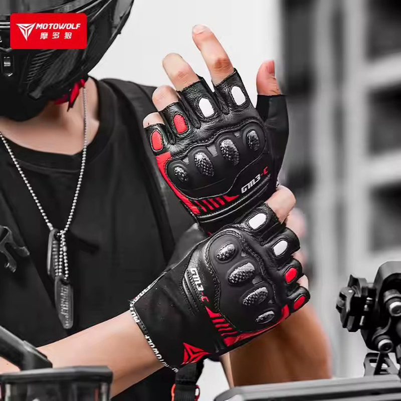Half Finger Motorcycle Gloves  - Motorcycle Glove Knuckle recension och pris